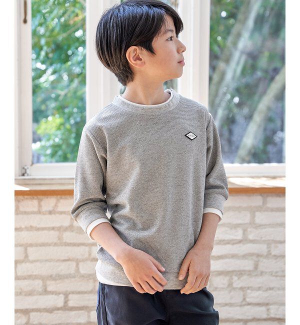 ikka kids「【親子コーデ】ピケレイヤード7分袖Tトレ（120~160cm）」|Tシャツ・カットソー|