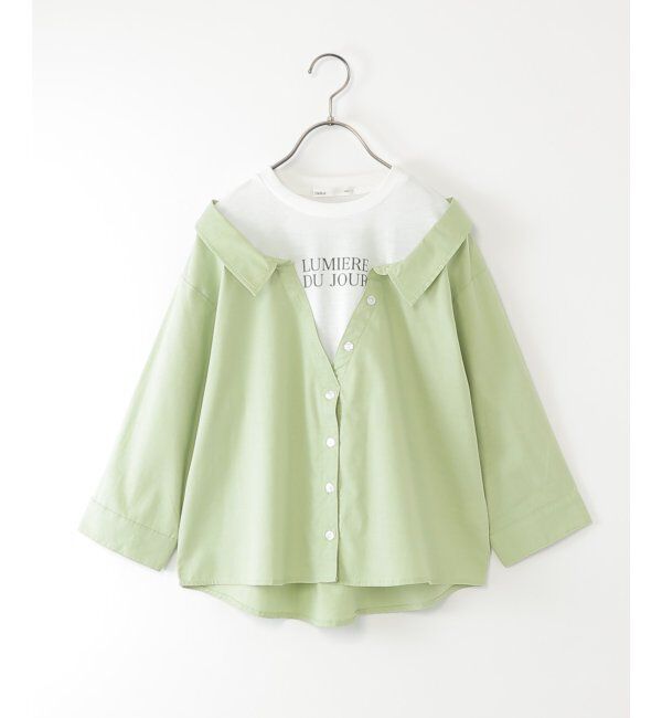 ikka kids「【親子コーデ】ロゴTドッキングドッキングブラウス（120~160cm）」|シャツ・ブラウス|