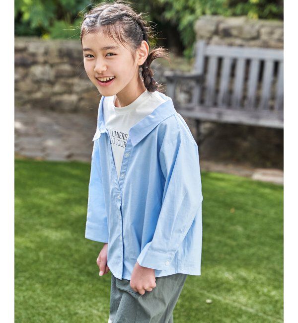 ikka kids「【親子コーデ】ロゴTドッキングドッキングブラウス（120~160cm）」|シャツ・ブラウス|