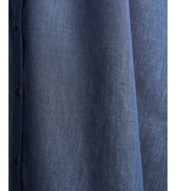 ikka「バンドカラーウエストドロストＯＰ」|ワンピース|