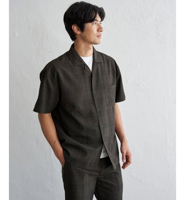 ikka「【セットアップ対応】Reflax(R)冷感UVオープンカラーシャツ」|シャツ・ブラウス|