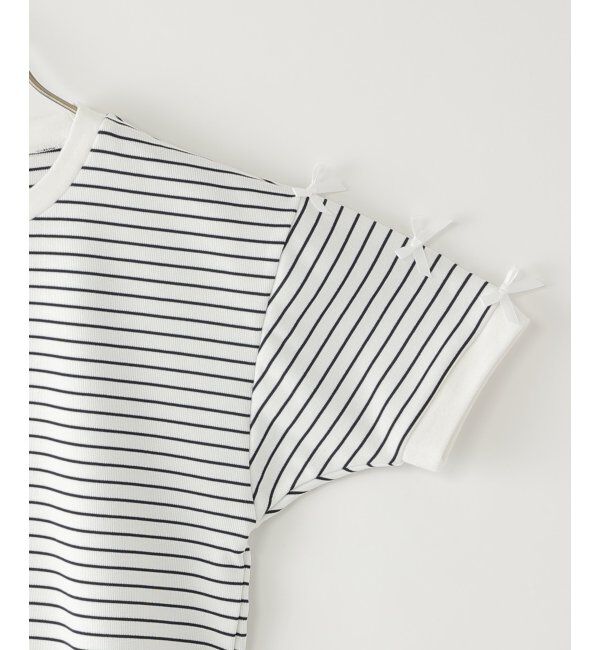 ikka kids「【親子コーデ】 フライス袖リボンドルマンプルオーバー (120cm~160cm)」|Tシャツ・カットソー|