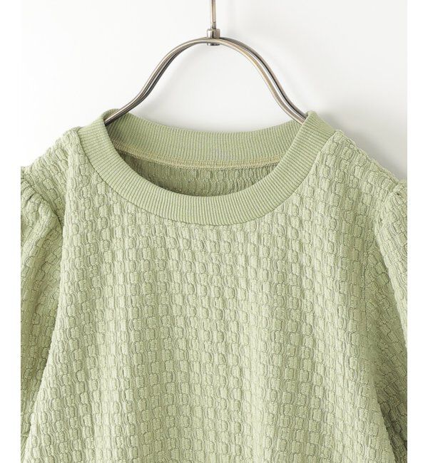 ikka kids「【親子コーデ】 ジャカードパフ袖プルオーバー (120cm~160cm)」|Tシャツ・カットソー|