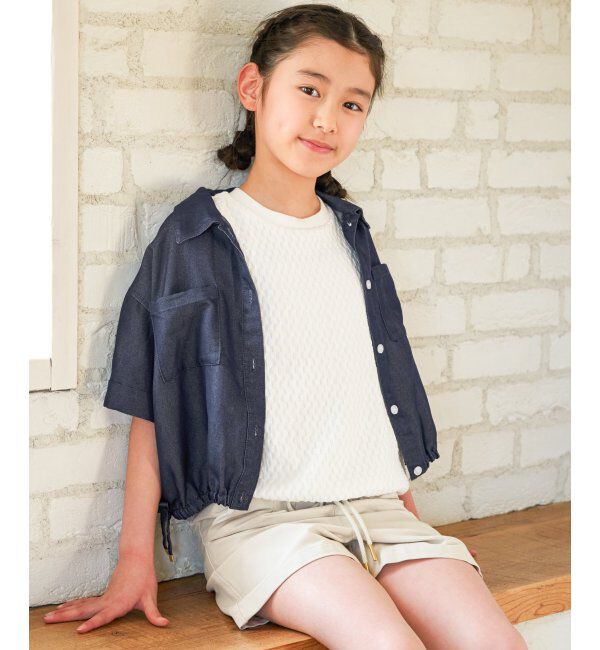 ikka kids「【親子コーデ】 裾シャーリングシャツ (110cm~160cm)」|シャツ・ブラウス|