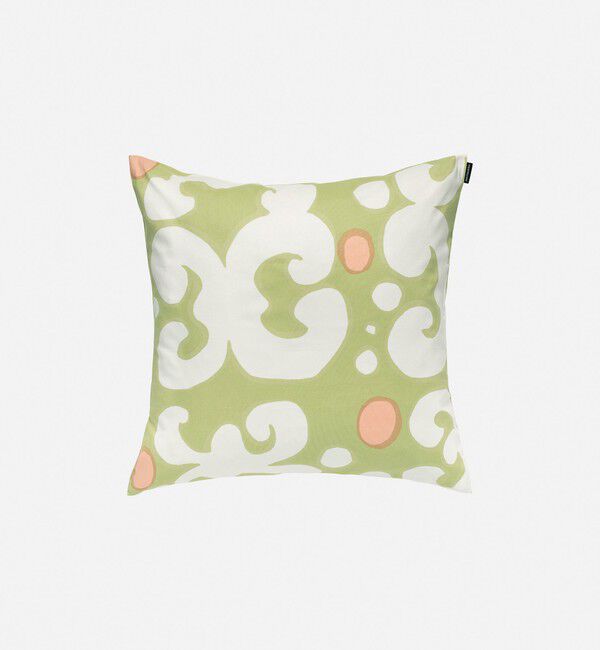 Marimekko「Keidas クッションカバー 50&times;50cm」|クッション・クッションカバー|ﾗｲﾄｸﾞﾘｰﾝ&times;ｵﾌﾎﾜｲﾄ
