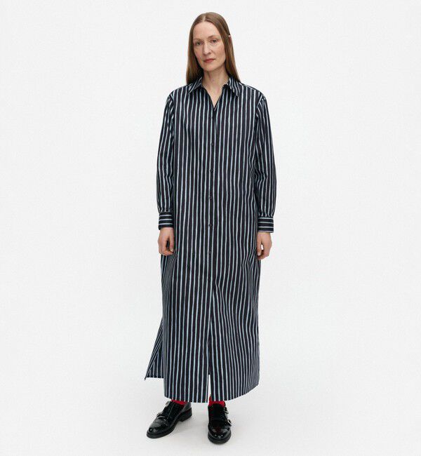 Marimekko「Tekniikka Piccolo ワンピース」|ワンピース|ﾀﾞｰｸﾌﾞﾙｰ&times;ﾗｲﾄﾌﾞﾙｰ