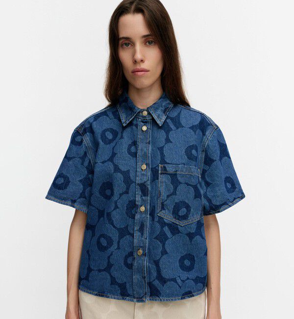 Marimekko「Maridenim Kuvata Unikko シャツ」|シャツ・ブラウス|