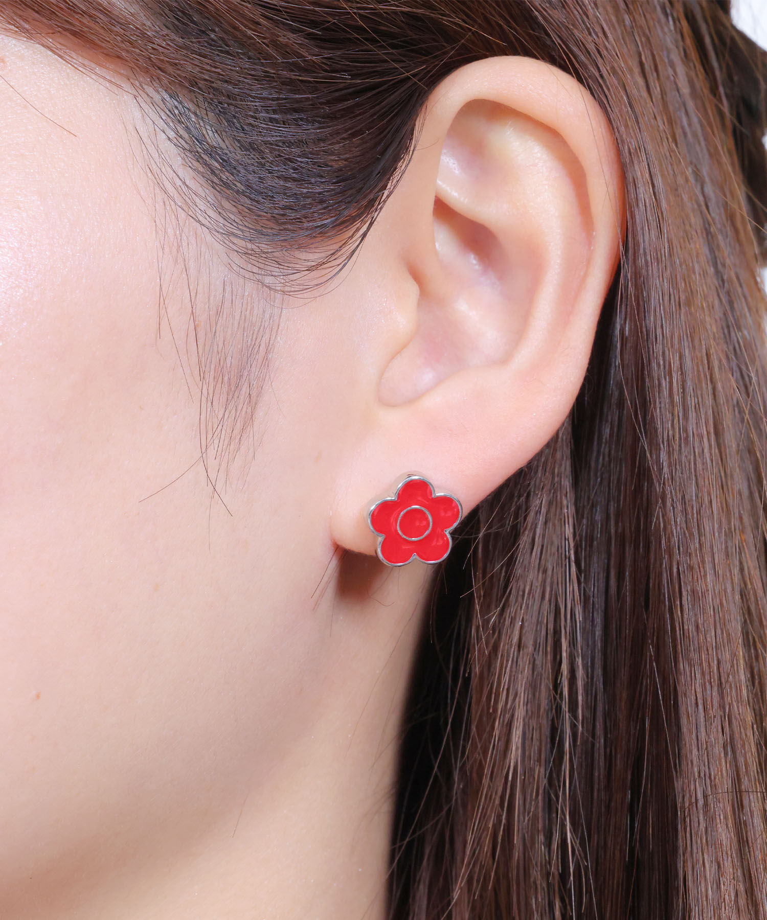 MARY QUANT「カラフルエポ ピアス」|ピアス|レッド