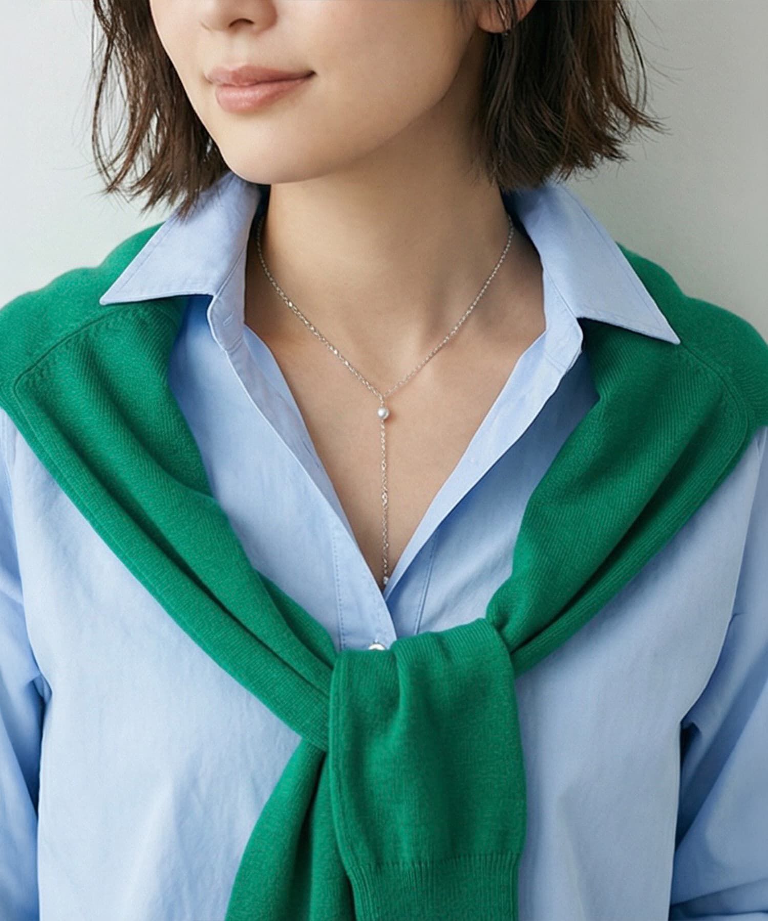 STYLE DELI「【DELI by】ロングチェーンパールYラインネックレス」|ネックレス|