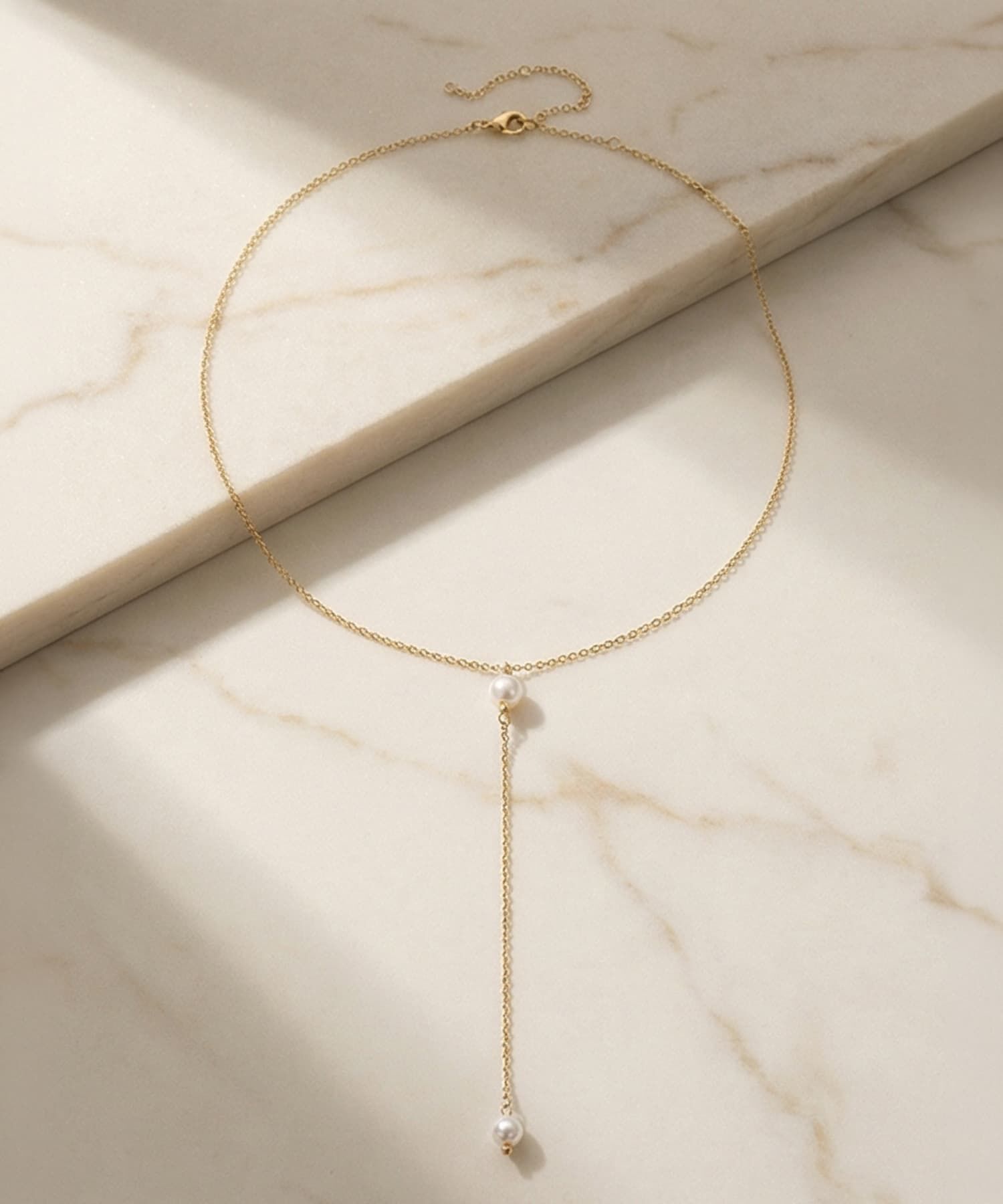 STYLE DELI「【DELI by】ロングチェーンパールYラインネックレス」|ネックレス|ゴールド