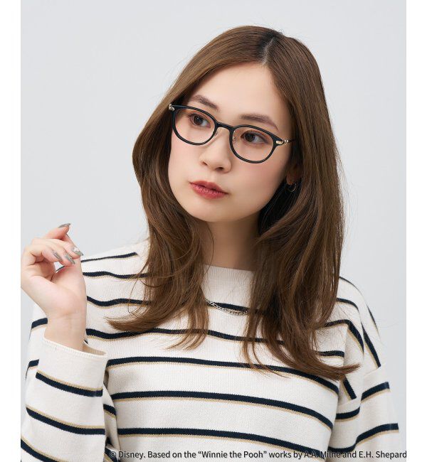  「 ウェリントン型 メガネ | 軽量、眼鏡、くまのプーさん Zoff  レンズ交換券付 レンズ交換券付」|メガネ|