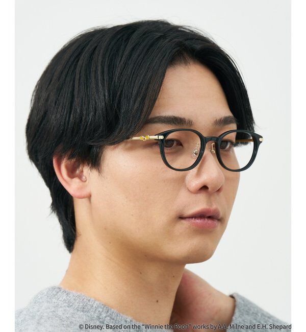  「 ウェリントン型 メガネ | 軽量、眼鏡、くまのプーさん Zoff  レンズ交換券付 レンズ交換券付」|メガネ|