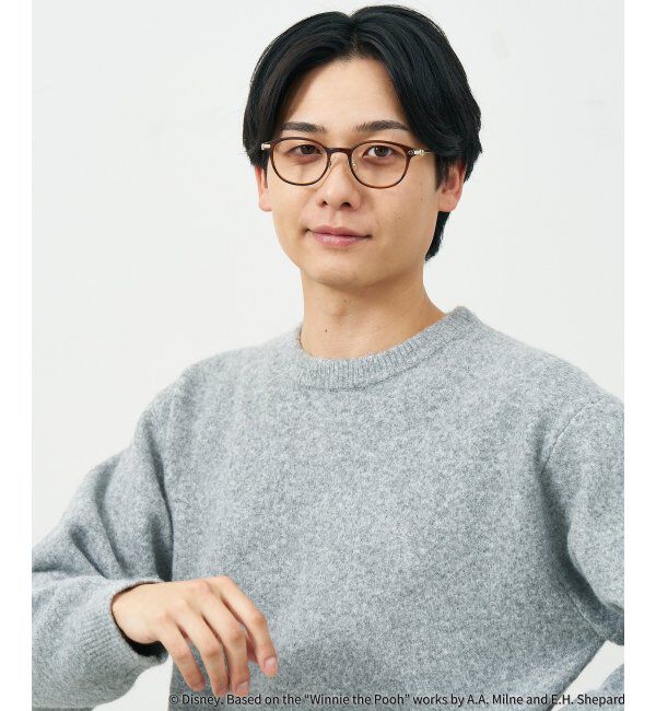  「 ウェリントン型 メガネ | 軽量、眼鏡、くまのプーさん Zoff  レンズ交換券付 レンズ交換券付」|メガネ|