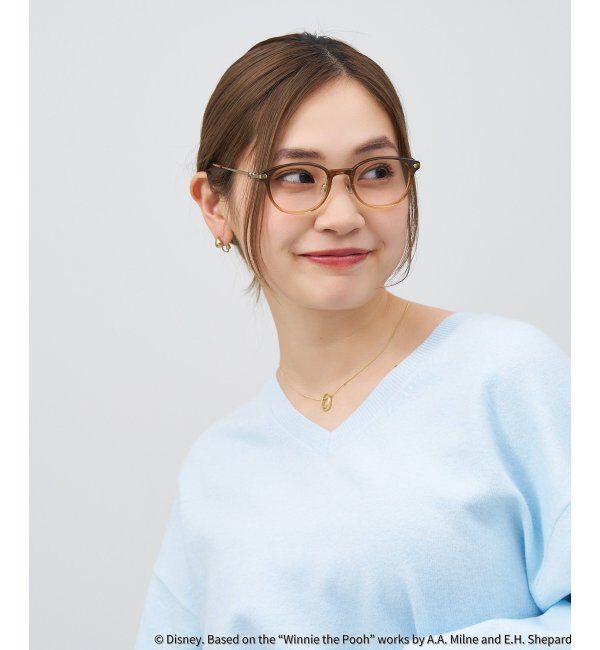  「 ウェリントン型 メガネ | 軽量、眼鏡、くまのプーさん Zoff  レンズ交換券付 レンズ交換券付」|メガネ|