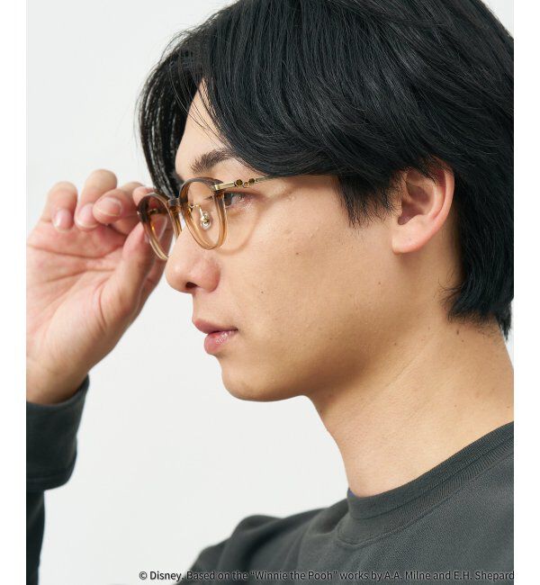  「 ウェリントン型 メガネ | 軽量、眼鏡、くまのプーさん Zoff  レンズ交換券付 レンズ交換券付」|メガネ|