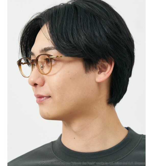  「 ウェリントン型 メガネ | 軽量、眼鏡、くまのプーさん Zoff  レンズ交換券付 レンズ交換券付」|メガネ|