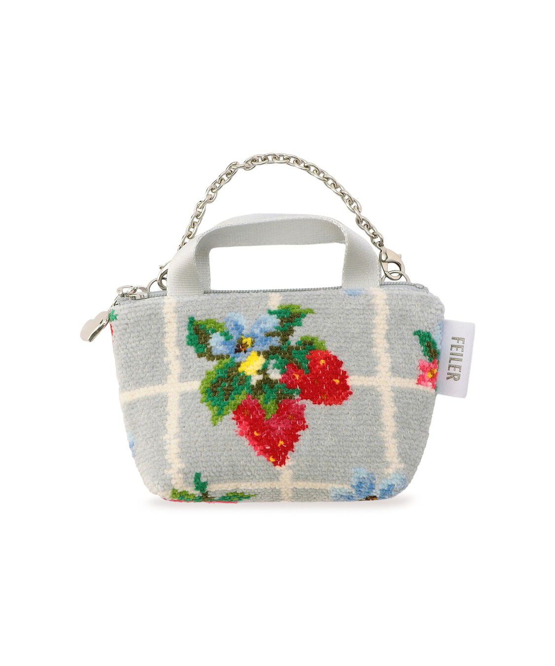 FEILER「ストロベリーフィールドプティ　チャームポーチ　SFP-257242」|ポーチ|シルバーグレー