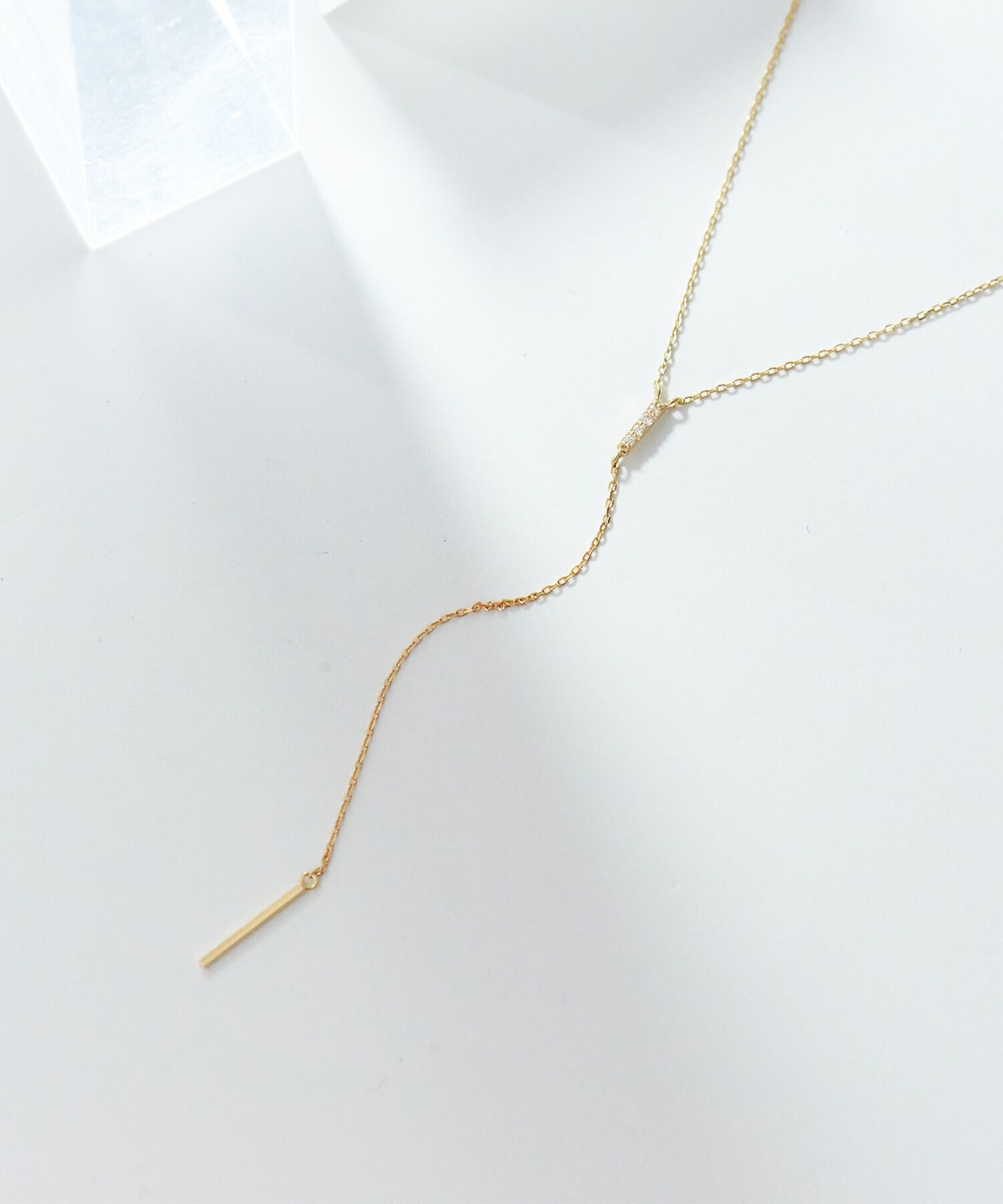 JUPITER「【K10】Y字ダイヤモンドネックレス/40cm」|ネックレス|