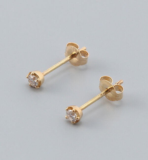 JUPITER「【K18】ベーシックダイヤモンドピアス/金属アレルギー対応」|ピアス|ゴールド
