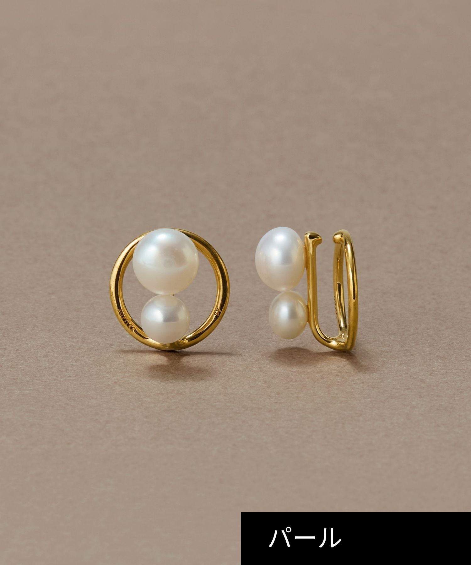 JUPITER「【SV925】サークルダブル淡水パールイヤリング/2way」|イヤリング|ゴールド