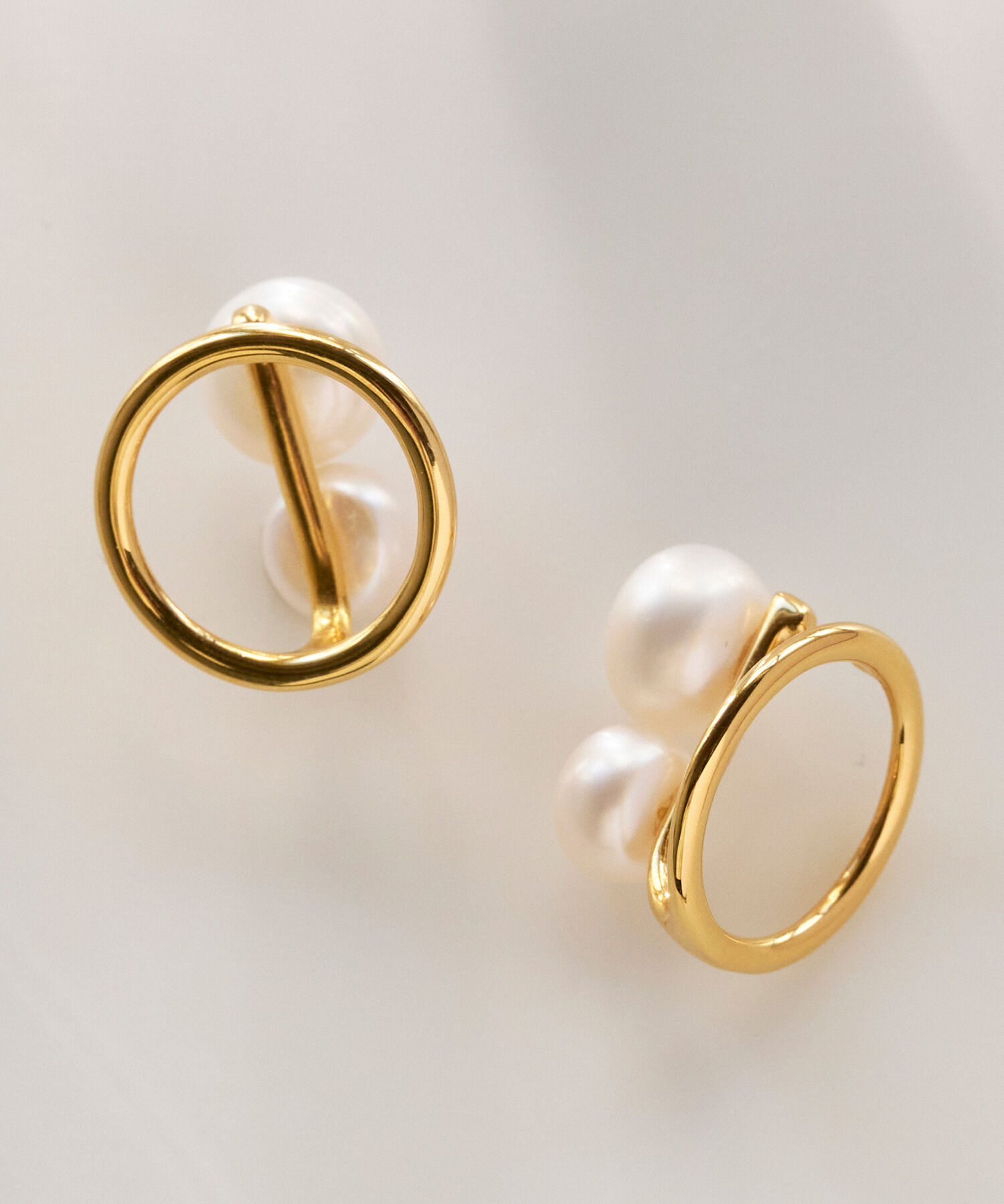 JUPITER「【SV925】サークルダブル淡水パールイヤリング/2way」|イヤリング|