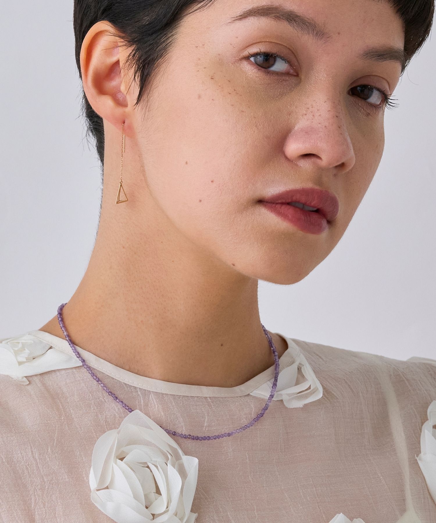 JUPITER「天然石ビーズネックレス/金属アレルギー対応/ニッケルフリー　アメシスト」|ネックレス|