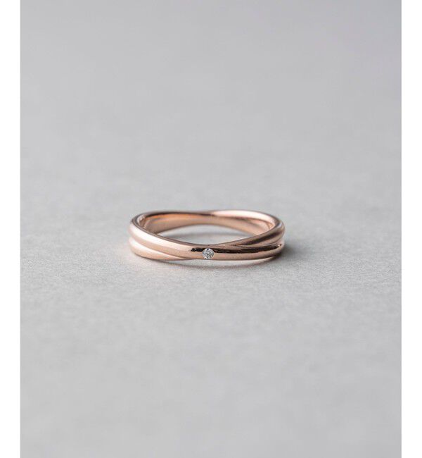 ete「[シェア] ダイヤモンド クロス リング」|リング|ピンクゴールド