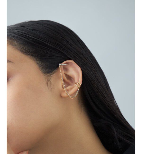 Jouete「【先行予約】[ロープカフス] ダブルチェーン コンビカラー」|イヤーカフ|