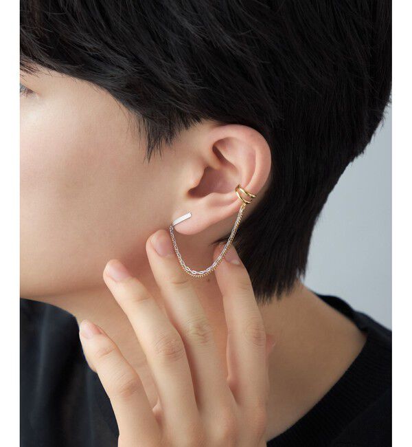 Jouete「【先行予約】[ロープカフス] ダブルチェーン コンビカラー」|イヤーカフ|