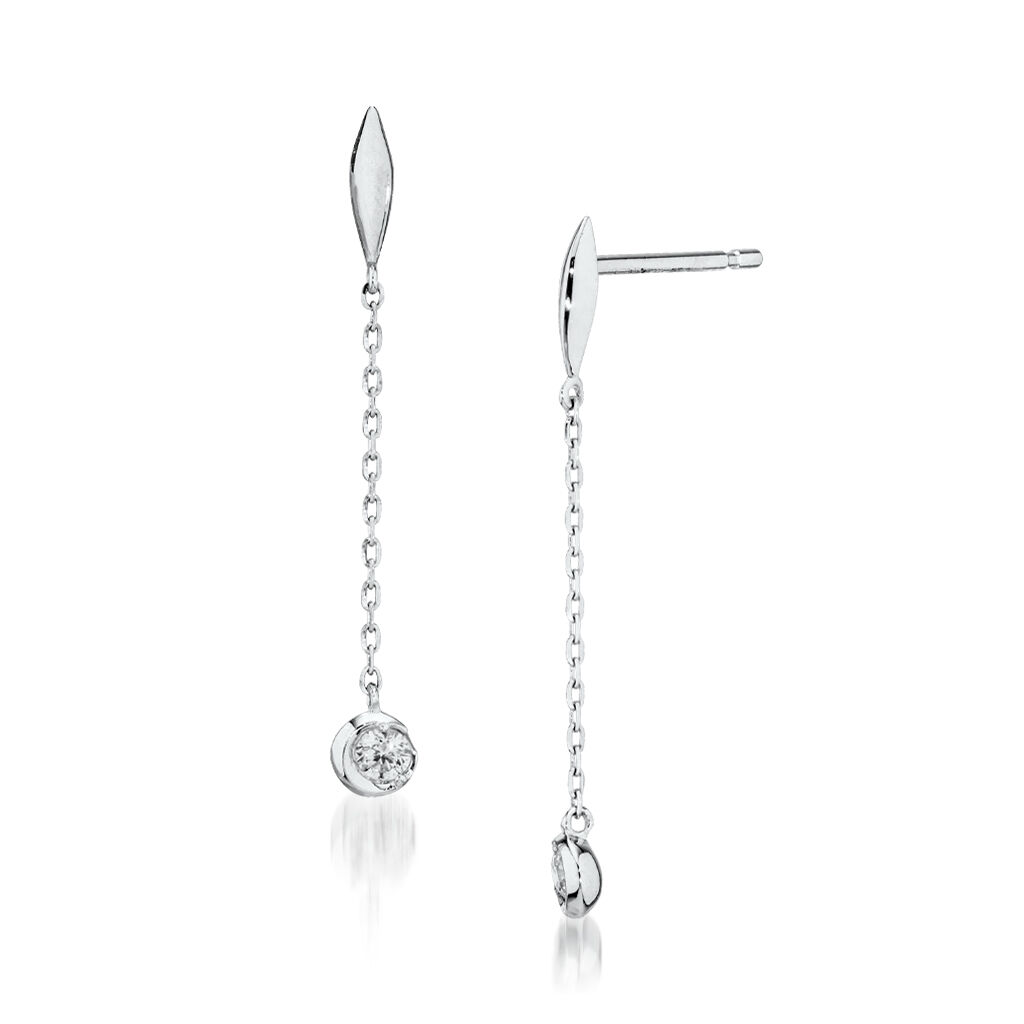 STAR JEWELRY「MOON SETTING」|ピアス|プラチナ