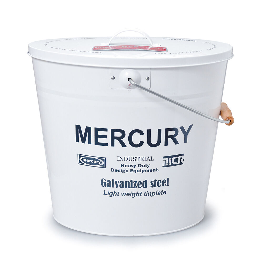 MERCURY「マーキュリー バケツ 通販 おしゃれ 蓋つき 蓋付き フタ付 ふた付き ブリキ ガーデニング」|その他|ホワイト1