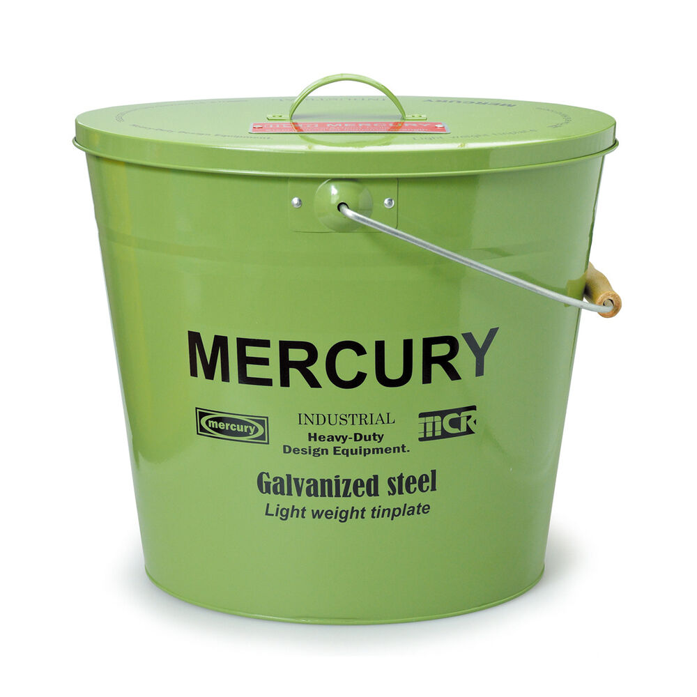 MERCURY「マーキュリー バケツ 通販 おしゃれ 蓋つき 蓋付き フタ付 ふた付き ブリキ ガーデニング」|その他|グリーン1