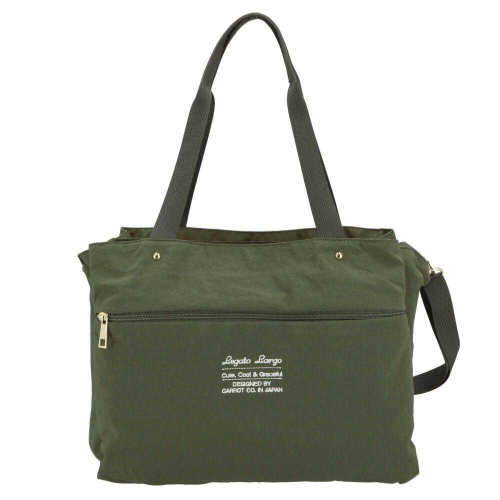 Legato Largo「レガートラルゴ トートバッグ 通販 レディース ショルダー 斜めがけ 大人 かわいい 大きめ」|トートバッグ|グリーン1