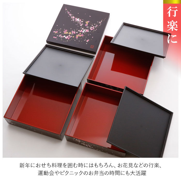 BACKYARD FAMILY「重箱 三段 通販 桜 3段 お重 6寸 ランチボックス ファミリーサイズ お重箱 おせち お花見」|食器・キッチングッズ|