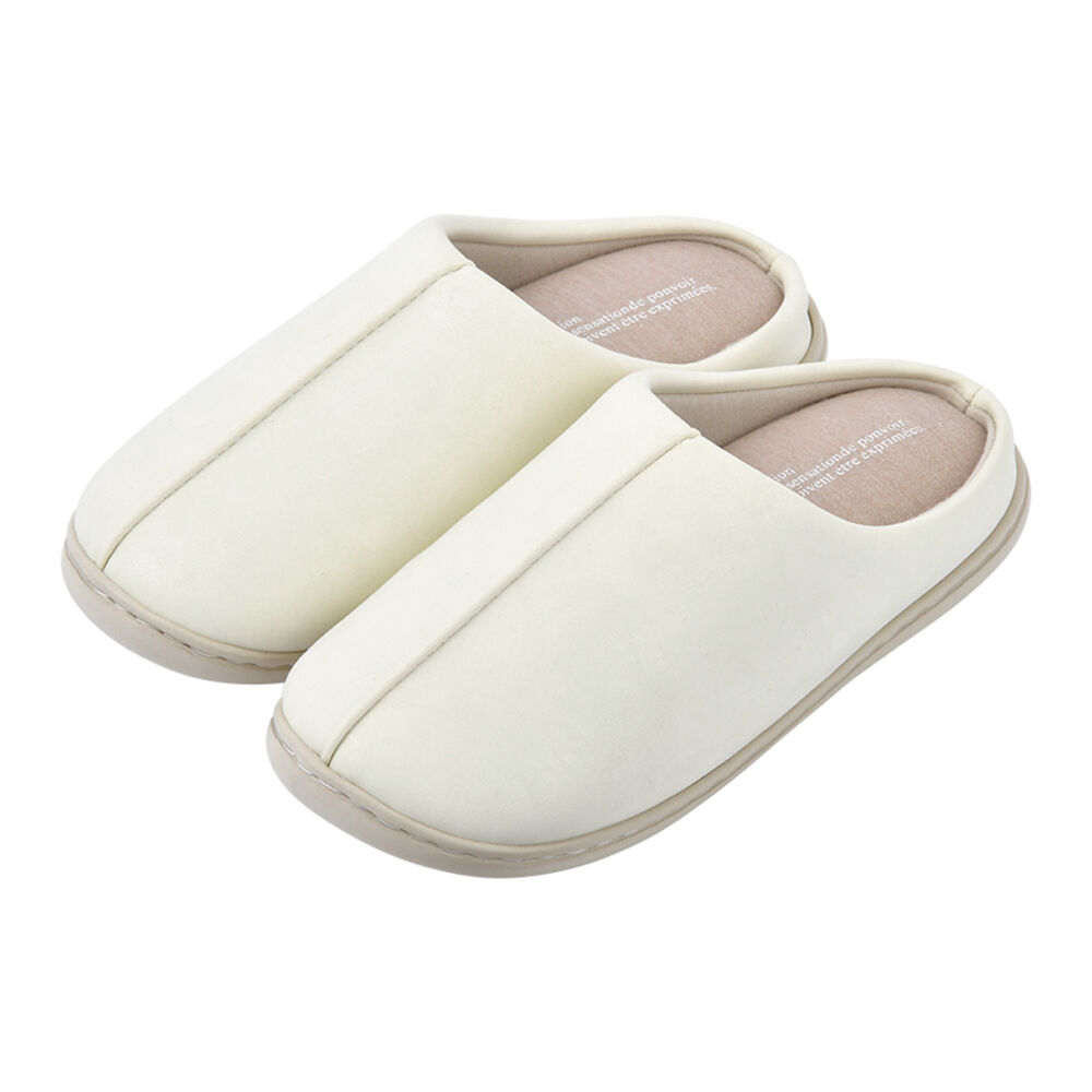 BACKYARD FAMILY「ルームシューズ レディース 通販 M L スリッパ 外履き スリッポン 中敷 取り外し可能 手洗い」|ルームシューズ|ホワイト1