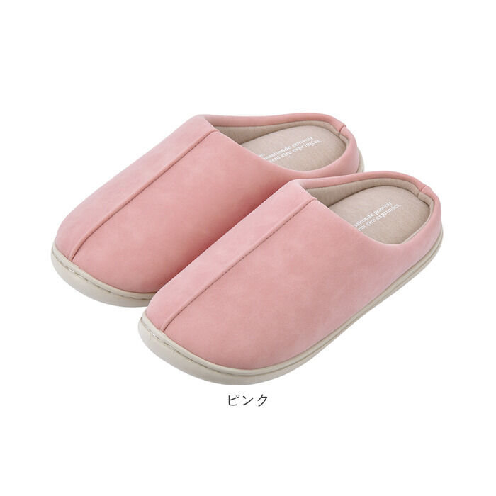 BACKYARD FAMILY「ルームシューズ レディース 通販 M L スリッパ 外履き スリッポン 中敷 取り外し可能 手洗い」|ルームシューズ|