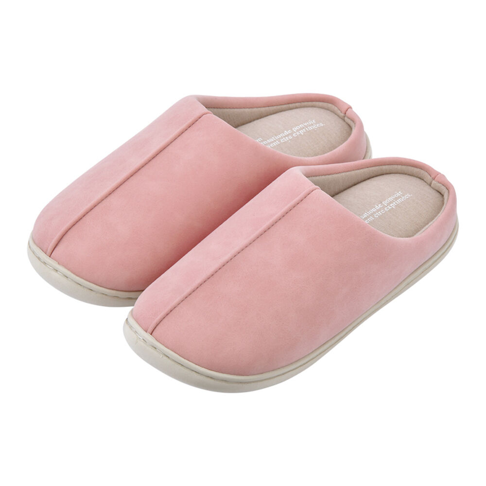 BACKYARD FAMILY「ルームシューズ レディース 通販 M L スリッパ 外履き スリッポン 中敷 取り外し可能 手洗い」|ルームシューズ|ピンク1