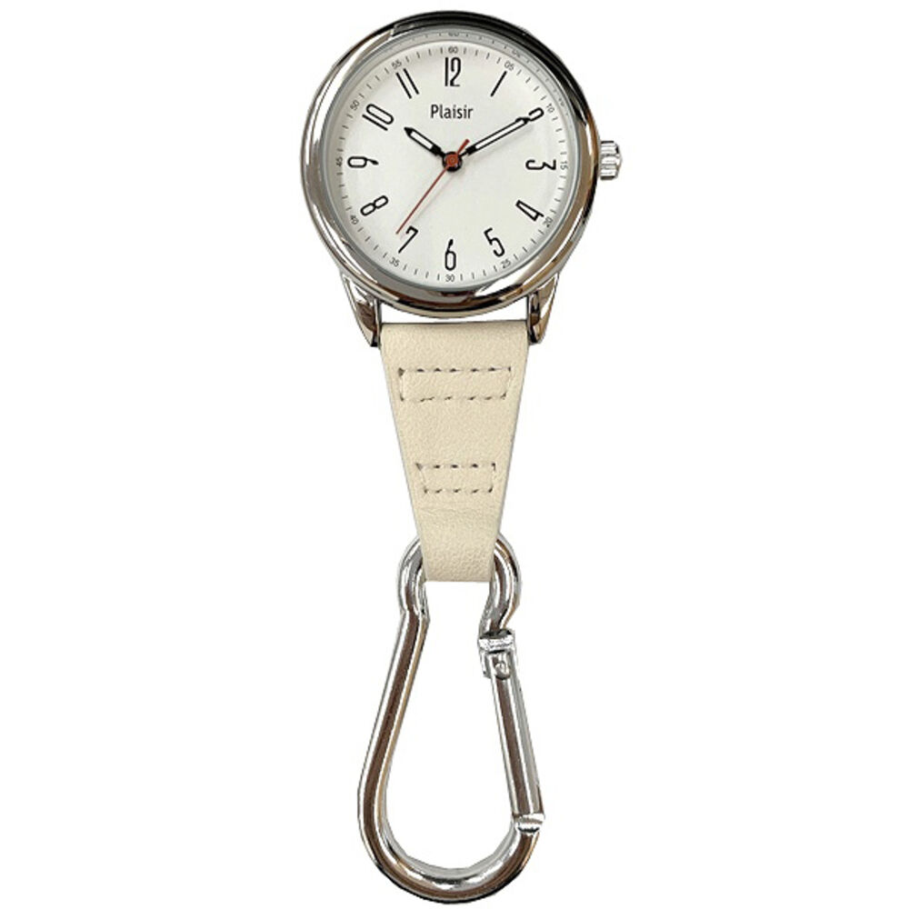 BACKYARD FAMILY「カラビナ 時計 通販 フックウォッチ カラビナウォッチ キーホルダー 懐中時計 合皮」|腕時計|ホワイト1