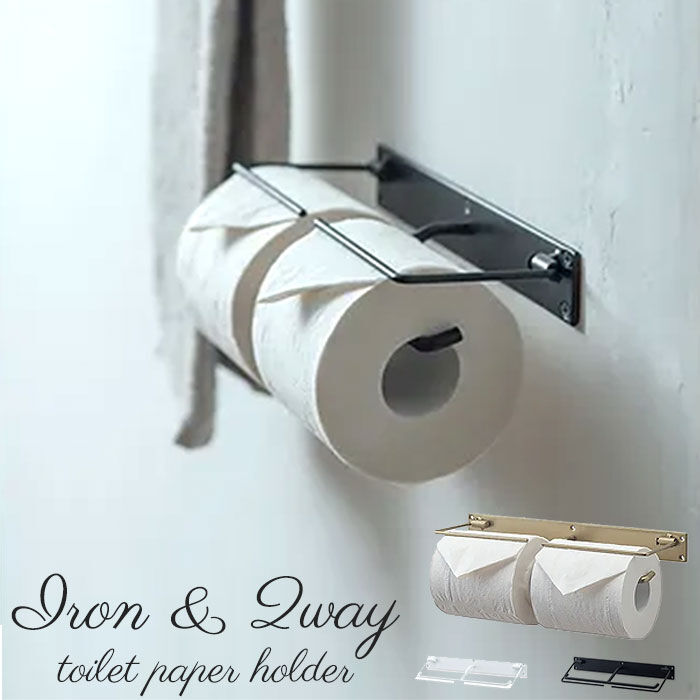 BACKYARD FAMILY「アイアン トイレットペーパーホルダー 2連 通販 2way おしゃれ トイレットペーパー ホルダー」|トイレタリー・ランドリーグッズ|