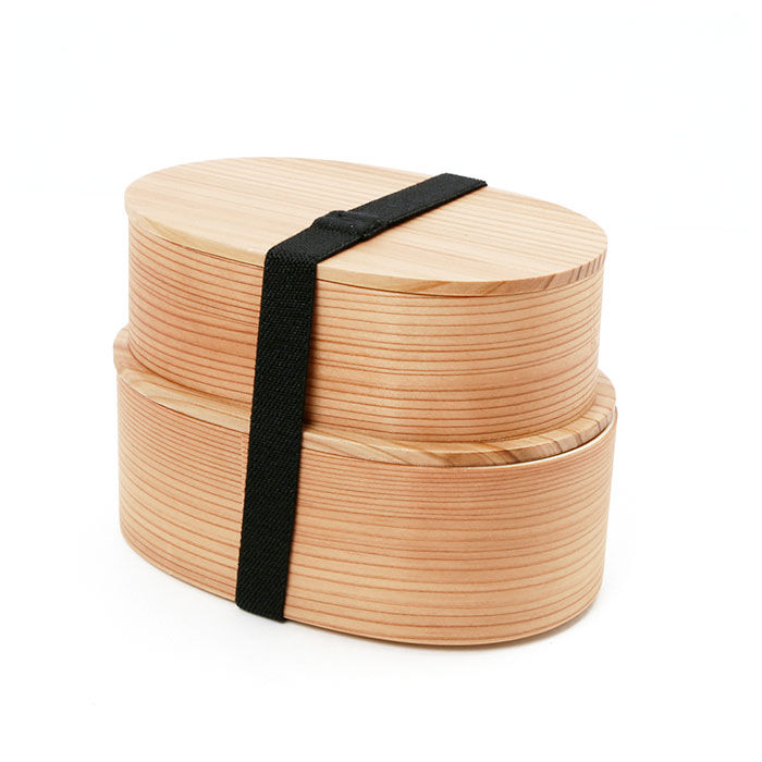 BACKYARD FAMILY「わっぱ 弁当箱 通販 小判入子型 2段 二段 700ml わっぱ弁当 まげわっぱ 曲げわっぱ 白木」|食器・キッチングッズ|