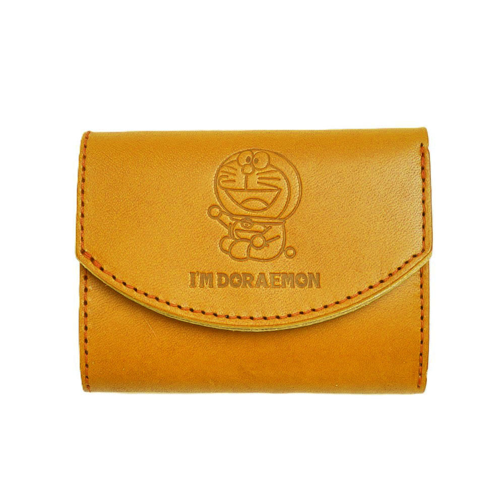 BACKYARD FAMILY「三つ折り財布 革 通販 日本製 ドラえもん ドラエモン 本革 牛革 ミニウォレット 三つ折り」|財布|イエロー1