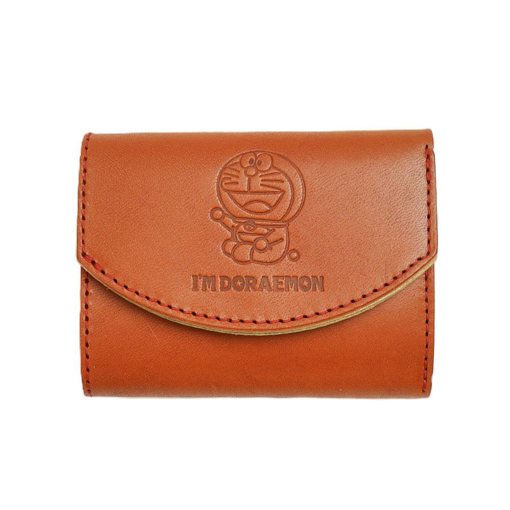 BACKYARD FAMILY「三つ折り財布 革 通販 日本製 ドラえもん ドラエモン 本革 牛革 ミニウォレット 三つ折り」|財布|オレンジ1