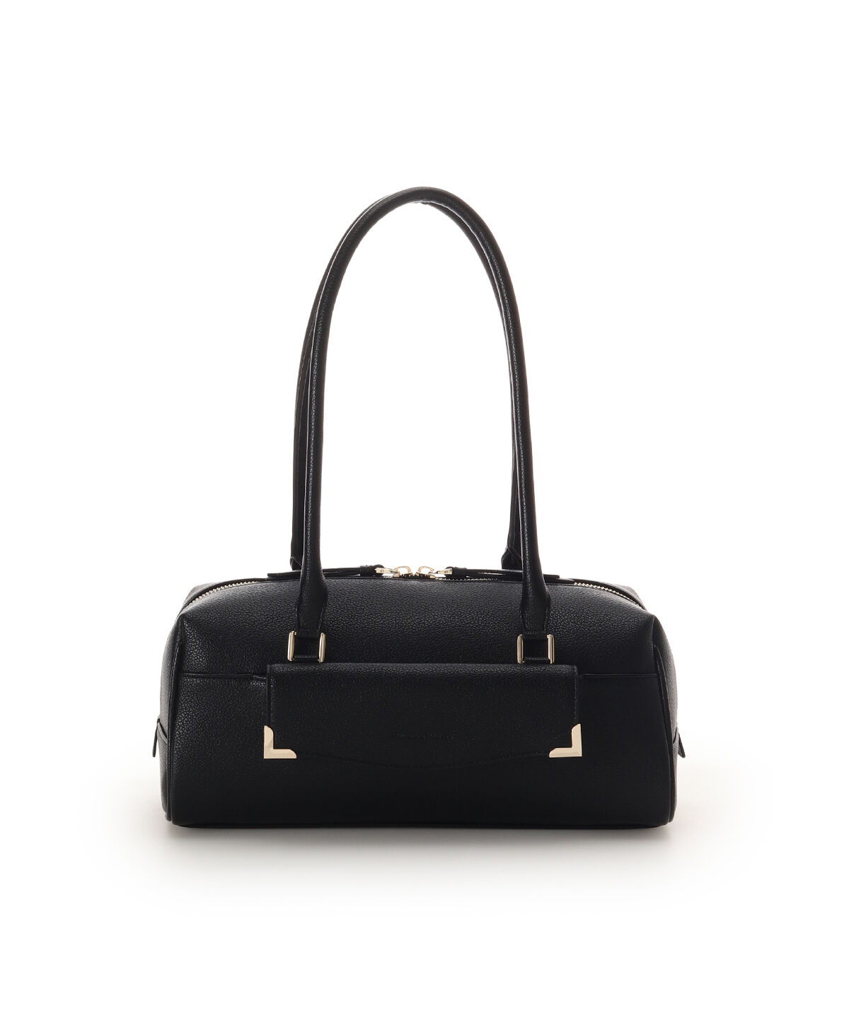 Samantha Thavasa「角金具ワイドボストンバッグ」|ハンドバッグ|ブラック