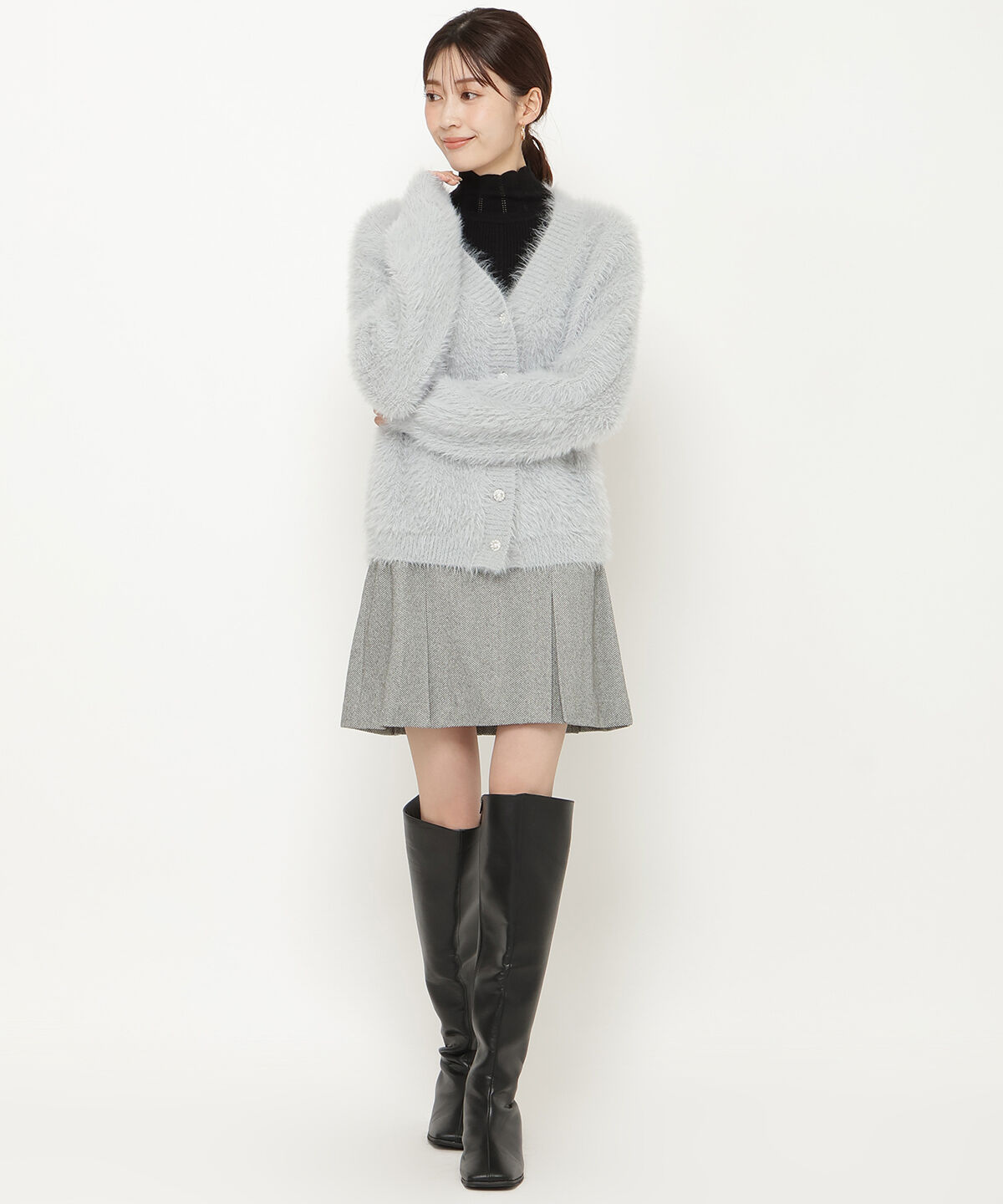 アンドクチュール「シャギーロングカーデ」|カーディガン|