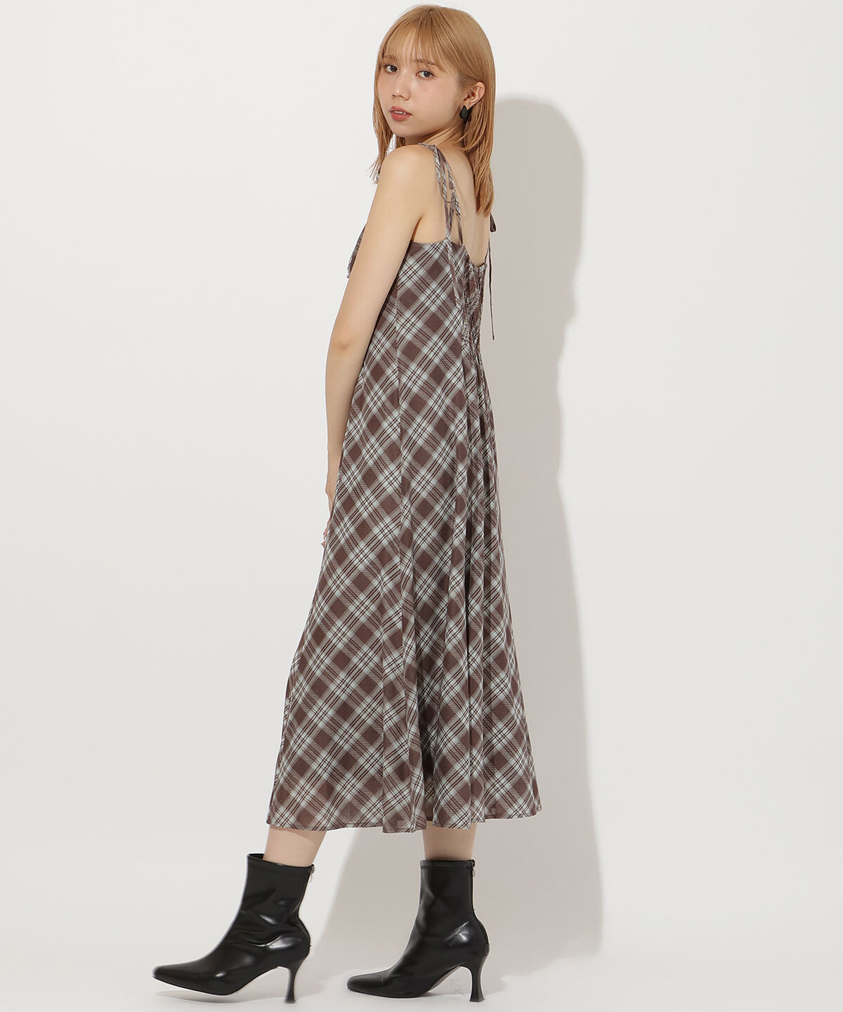 アンドクチュール「バイヤスチェックキャミワンピース」|ワンピース|