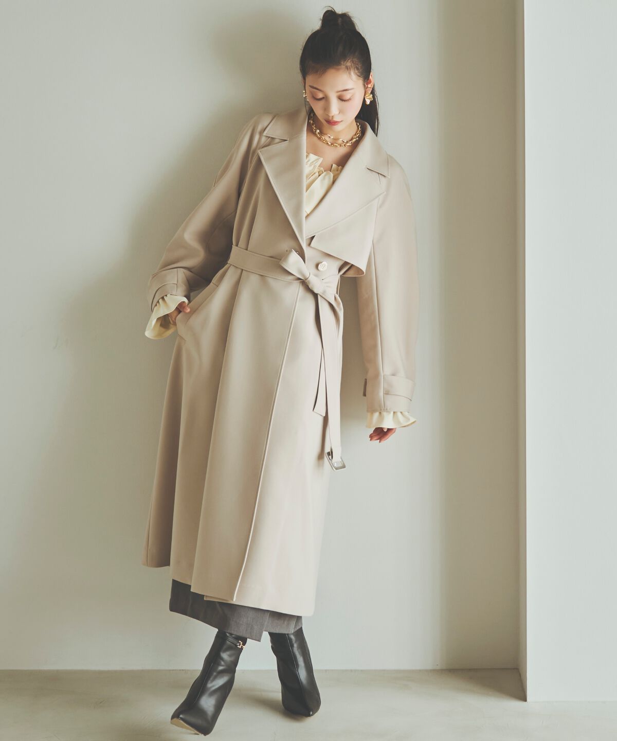 アンドクチュール「フラップ付きロングコート」|その他|