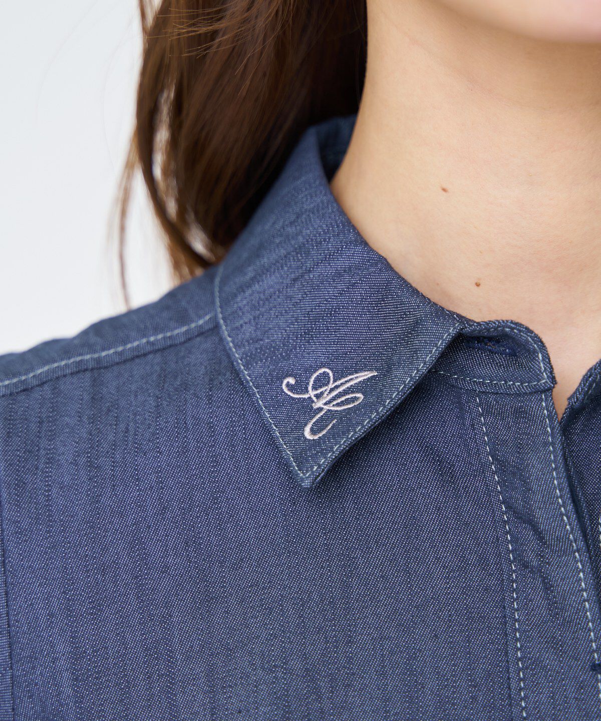 アンドクチュール「ベルト付き５分袖デニムワンピース」|ワンピース|