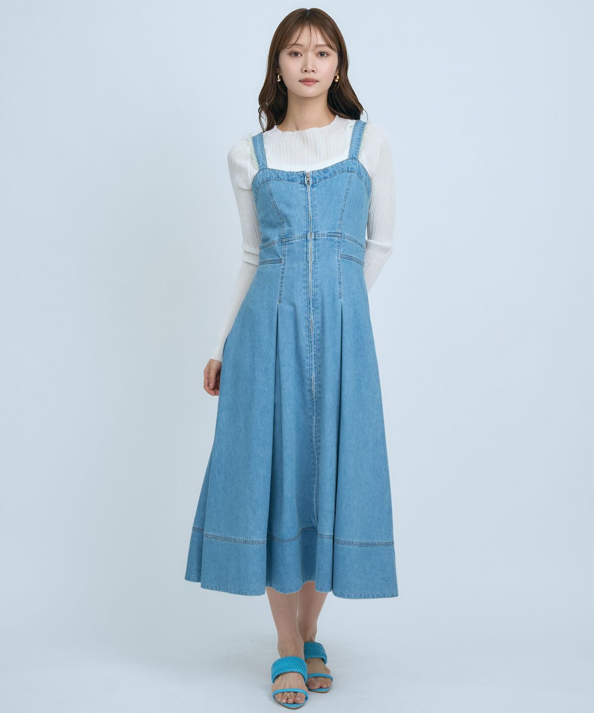 アンドクチュール「デニムジャンパースカート」|ジャンパースカート|