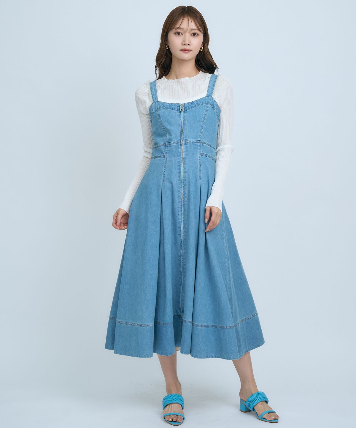 アンドクチュール「デニムジャンパースカート」|ジャンパースカート|