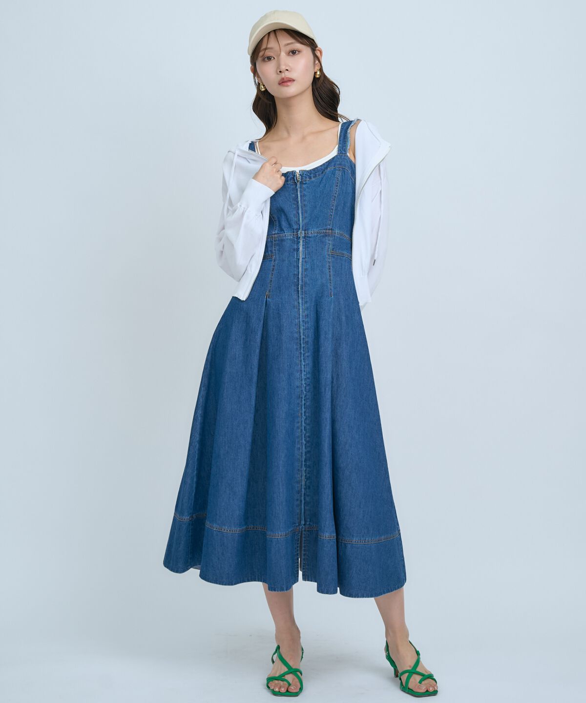 アンドクチュール「デニムジャンパースカート」|ジャンパースカート|